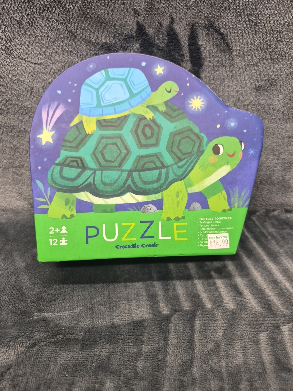 Crocodile Creek "Turtles Together" 12-Piece Kids Puzzle - Green & Purple 3"x3"